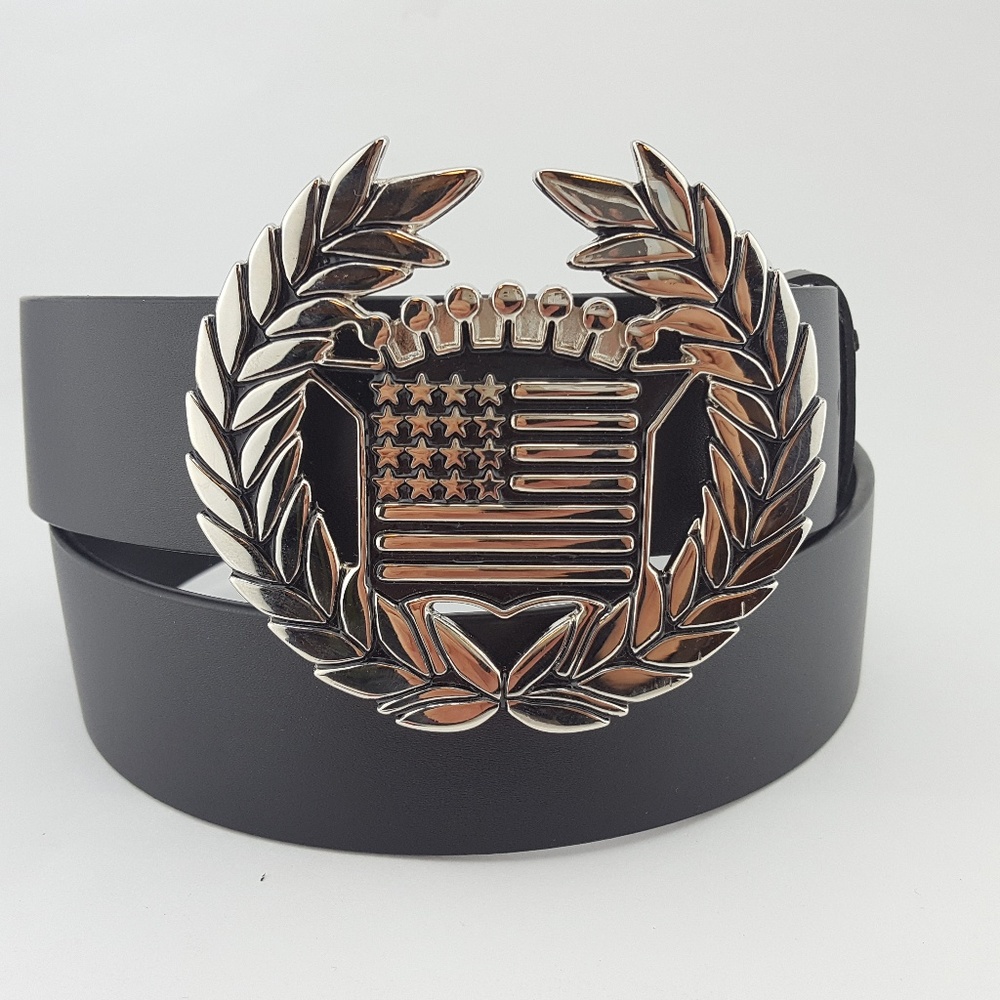 American Flag Buckle with Black Belt